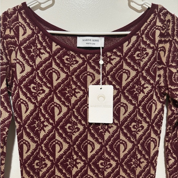 New Marine Serre Moon Diamond Jacquard Mini Dress Small S Celestial Fall Iconic - Picture 3 of 12